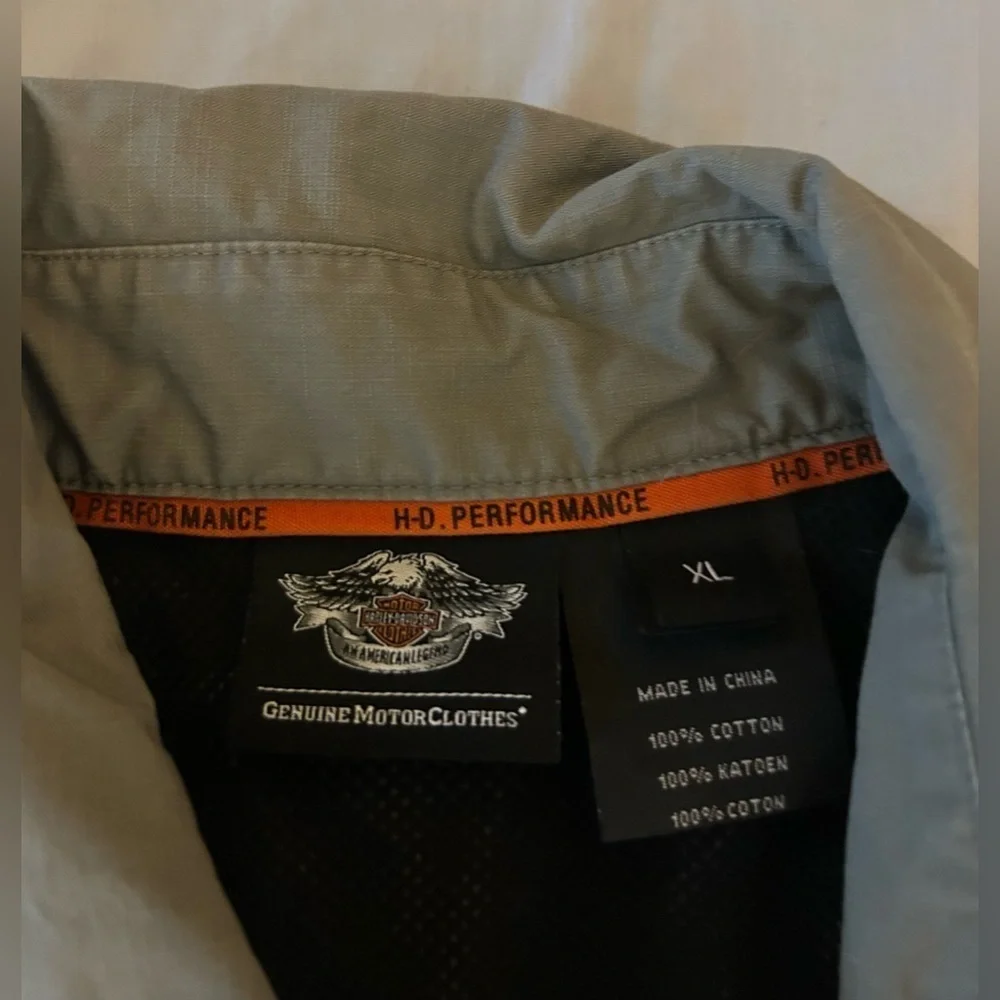 Harley-Davidson Men's Black, Gray, and Orange Casual Shirt - Picture 2 of 6